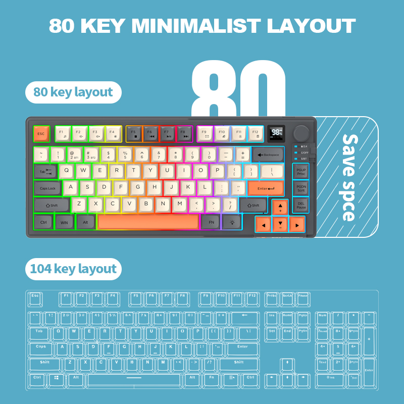 2.4G Bluetooth Wireless Dual-M - Gaming Keyboard No Rgb ulasan dan harga