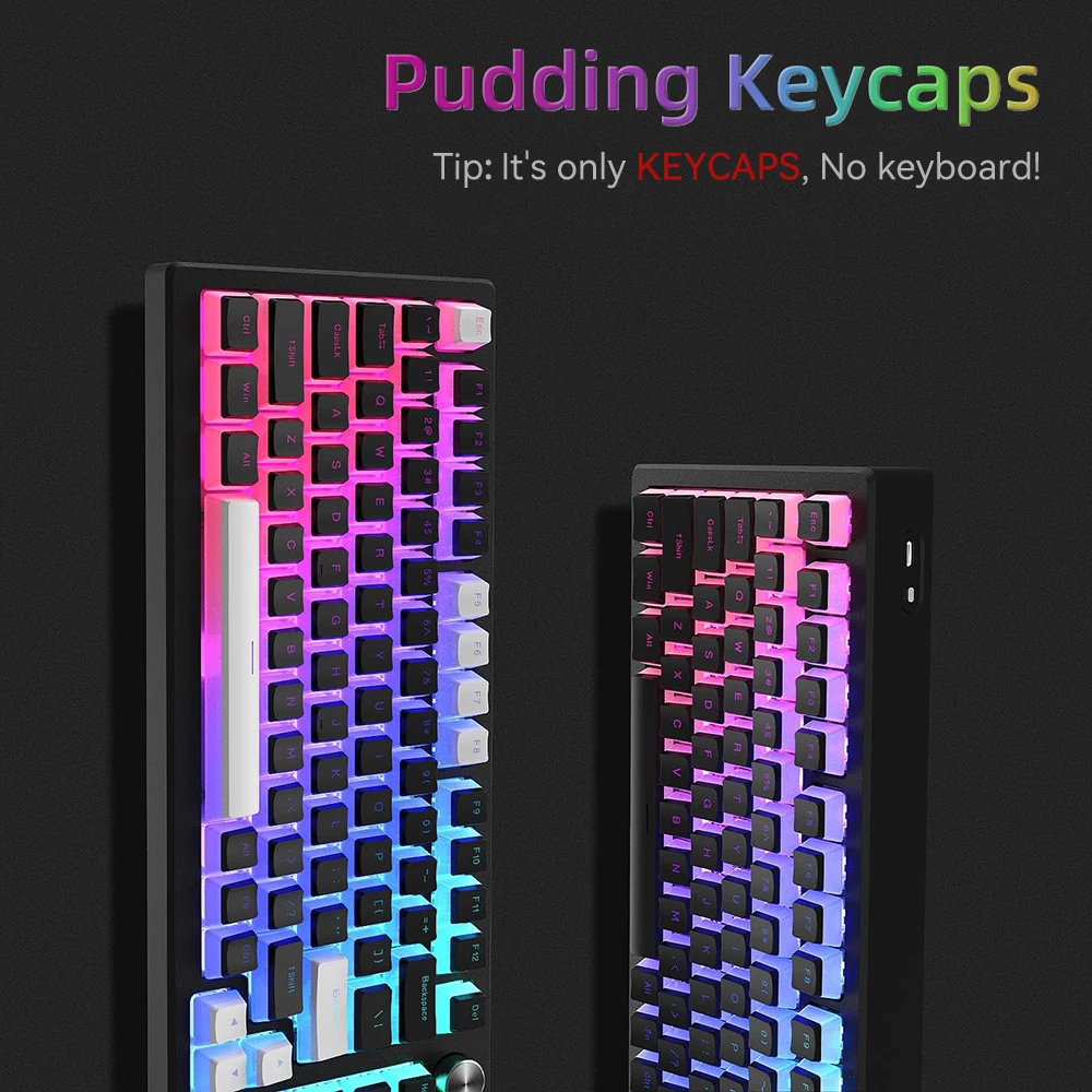 New Pudding PBT Keycaps 129 Ke - Keyboard Gaming Blue Switch ulasan dan harga