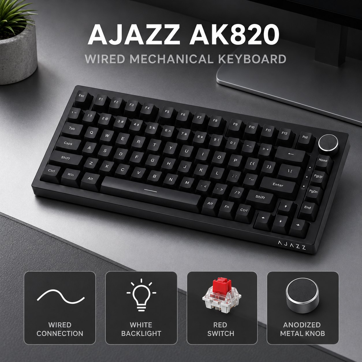 AJAZZ AK820 and AK820PRO Mecha - Keyboard Gaming Blue Switch ulasan dan harga