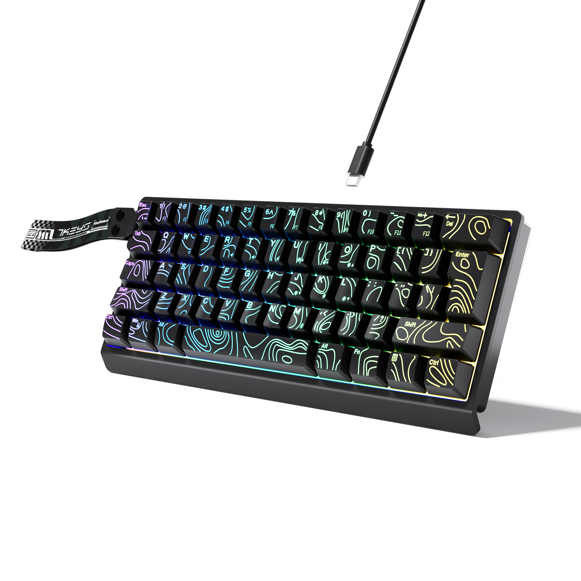 60% Compact Wired Keyboard wit - Keyboard Gaming Blue Switch ulasan dan harga