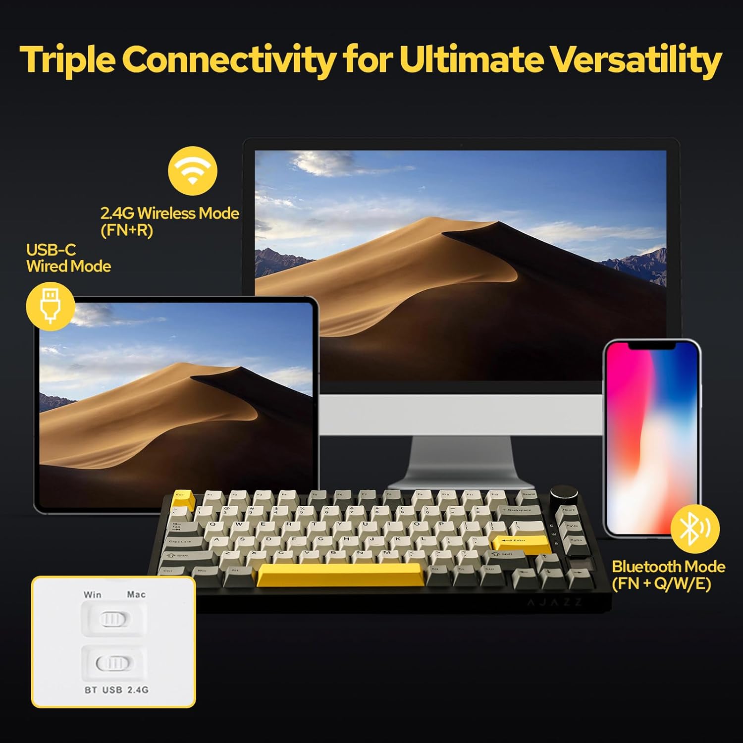 AJAZZ AK820/Pro Wireless Mecha - Gaming Keyboard Hot Swappable ulasan dan harga